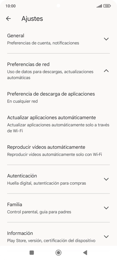 Pulsa Actualizar aplicaciones automáticamente.