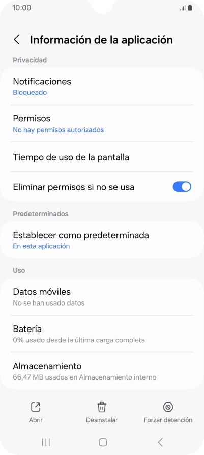 Pulsa Almacenamiento.