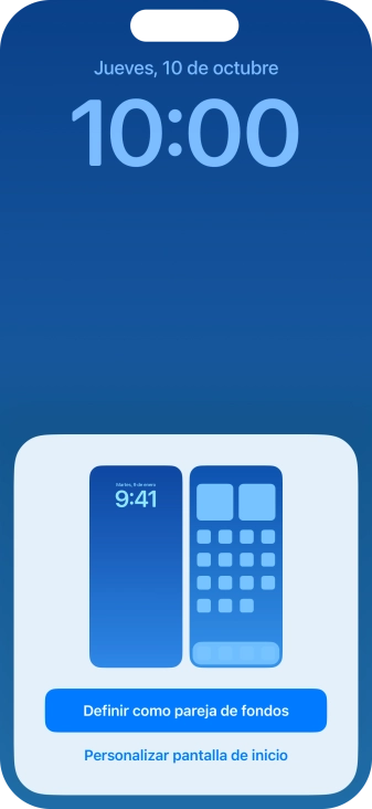 Si deseas utilizar el mismo tema de color en la pantalla de inicio, pulsa Definir como pareja de fondos.