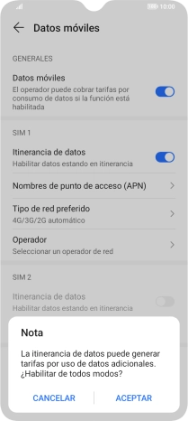 Si activas la función, pulsa ACEPTAR.