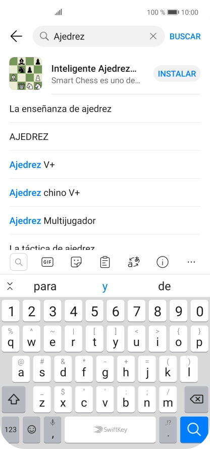 Introduce el nombre del tema o de la app y pulsa el icono de búsqueda.