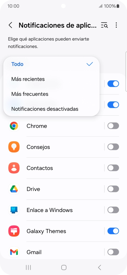 Pulsa el ajuste deseado.