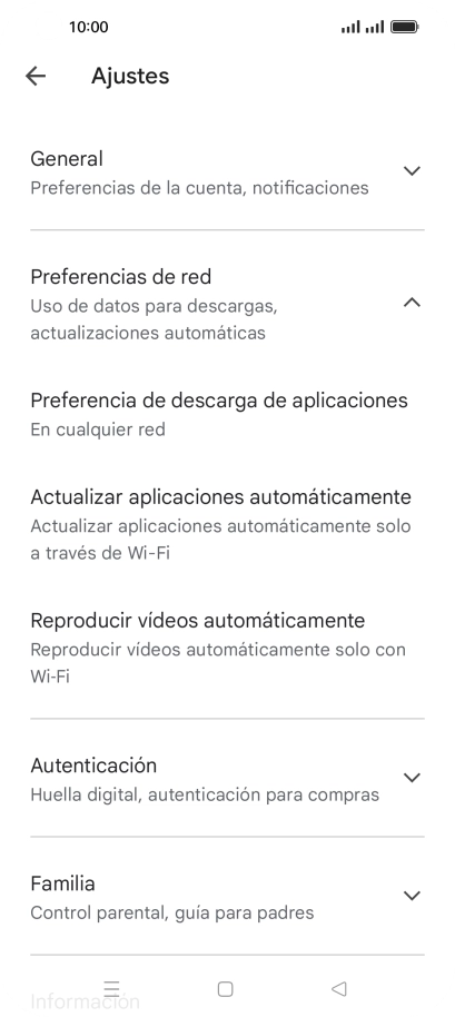 Pulsa Actualizar aplicaciones automáticamente.