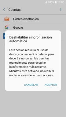 Pulsa ACEPTAR para desactivar la función.