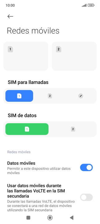Pulsa la SIM de la línea móvil deseada.