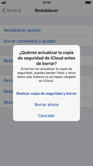 Pulsa el ajuste deseado.