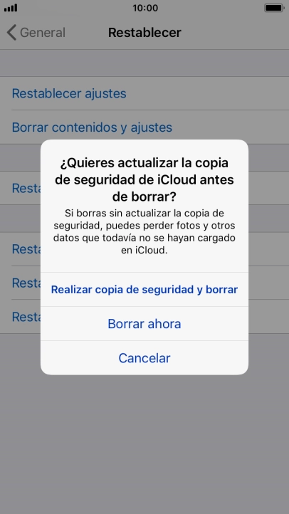 Pulsa el ajuste deseado.