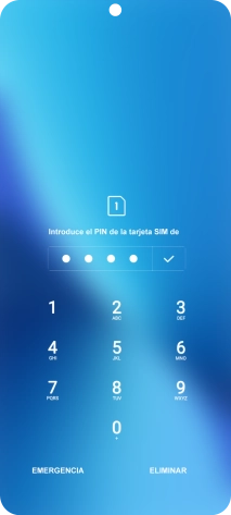 Si lo solicita el teléfono, introduce el código PIN y pulsa el icono de aceptar.