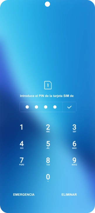 Si lo solicita el teléfono, introduce el código PIN y pulsa el icono de aceptar.
