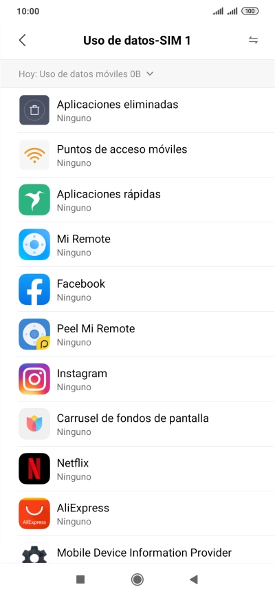 Pulsa la lista desplegable.