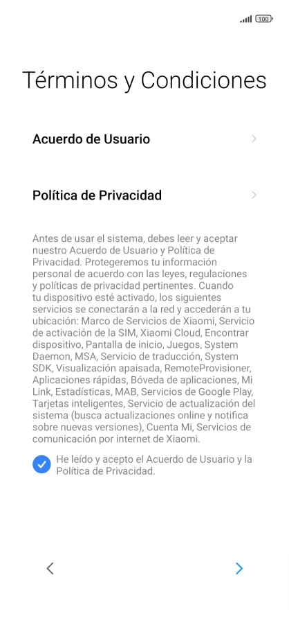 Pulsa la flecha hacia la derecha.