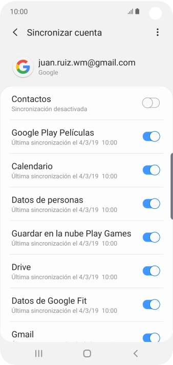 Pulsa el indicador junto a 