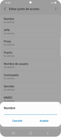 Introduce Vodafone Internet y pulsa Aceptar.