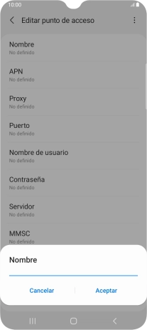 Introduce Vodafone Internet y pulsa Aceptar.