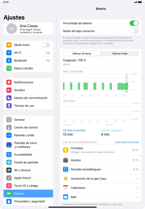 Pulsa el indicador junto a 