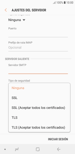 Pulsa Ninguna para desactivar la función.