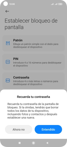Pulsa Entendido y sigue las indicaciones de la pantalla para crear un código de seguridad del teléfono adicional.