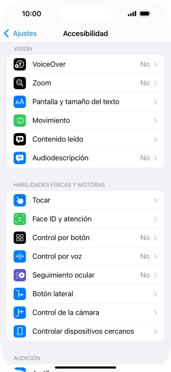 Pulsa una categoría bajo 