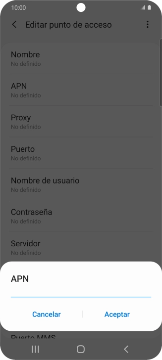 Introduce airtelwap.es y pulsa Aceptar.