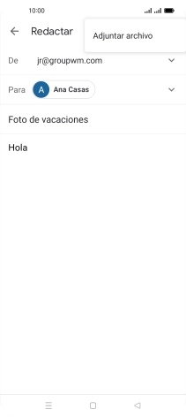 Pulsa Adjuntar archivo y desplázate a la carpeta deseada.
