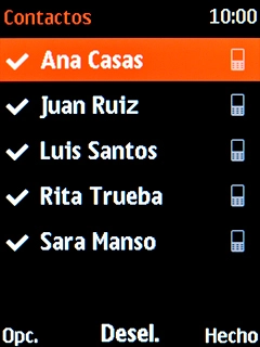 Pulsa la tecla de selección derecha.