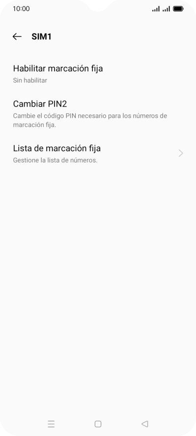Pulsa Habilitar marcación fija.