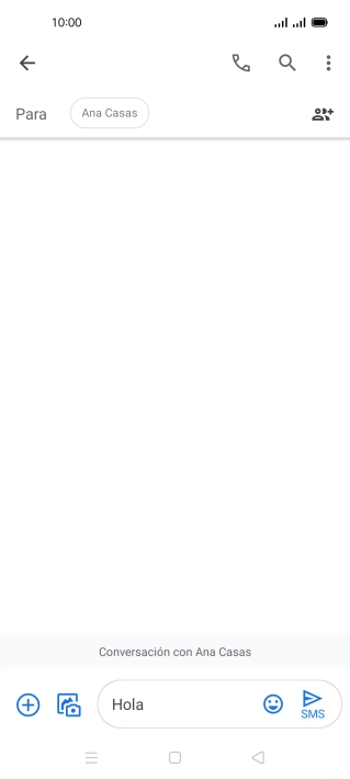 Pulsa el icono de envío cuando termines de escribir el mensaje corto.