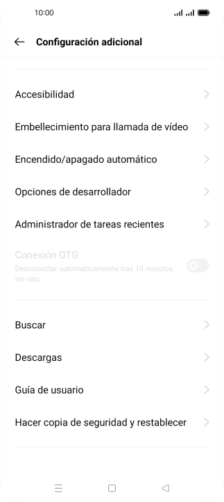 Pulsa Hacer copia de seguridad y restablecer.