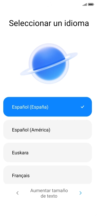 Pulsa el idioma deseado.