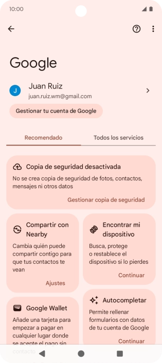 Pulsa Encontrar mi dispositivo.