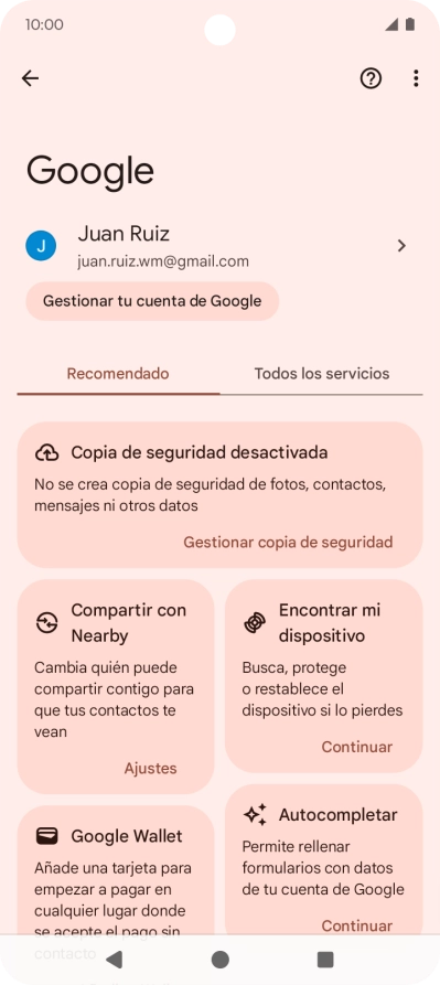 Pulsa Encontrar mi dispositivo.
