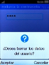 Pulsa la tecla de selección izquierda para confirmar. Espera unos instantes mientras el teléfono restablece la configuración predeterminada. Sigue las indicaciones de la pantalla para configurar el teléfono y dejarlo listo para su uso.