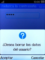 Pulsa la tecla de selección izquierda para confirmar. Espera unos instantes mientras el teléfono restablece la configuración predeterminada. Sigue las indicaciones de la pantalla para configurar el teléfono y dejarlo listo para su uso.