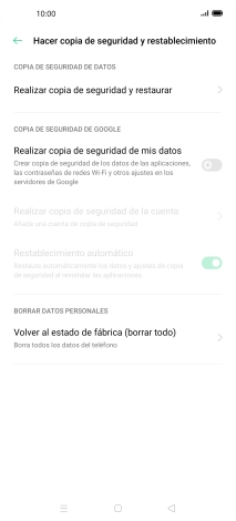 Pulsa Volver al estado de fábrica (borrar todo).