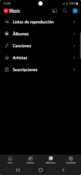 Pulsa una categoría y desplázate al archivo de música deseado.