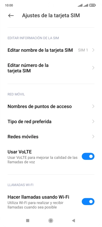 Pulsa Tipo de red preferida.