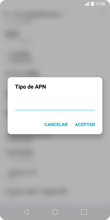 Introduce default y pulsa ACEPTAR.