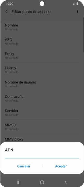 Introduce airtelwap.es y pulsa Aceptar.