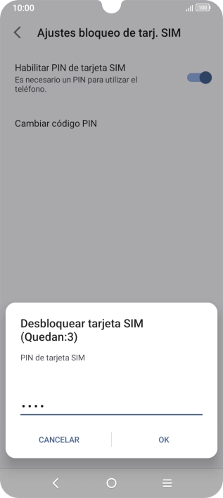 Introduce tu código PIN y pulsa OK.