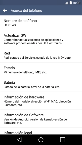 Pulsa Actualizar SW.