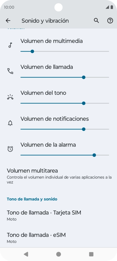 Pulsa Tono de llamada - Tarjeta SIM.