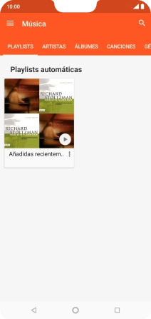 Pulsa una categoría y desplázate al archivo de música deseado.