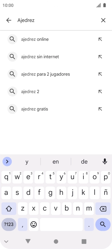 Introduce el nombre del tema o de la app y pulsa el icono de búsqueda.