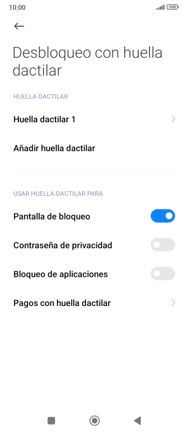Pulsa  el indicador junto a los ajustes deseados para activarlos o desactivarlos.