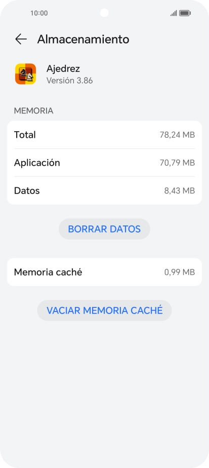 Pulsa VACIAR MEMORIA CACHÉ.