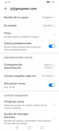 Pulsa Nombre de la cuenta.