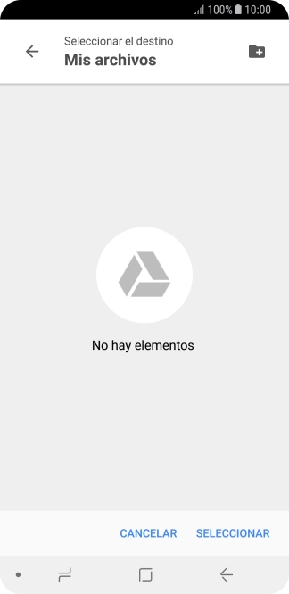 Si deseas crear una nueva carpeta, pulsa el icono de nueva carpeta y sigue las indicaciones de la pantalla para crearla.