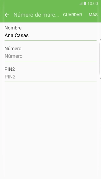 Pulsa Número e introduce el número de teléfono deseado.