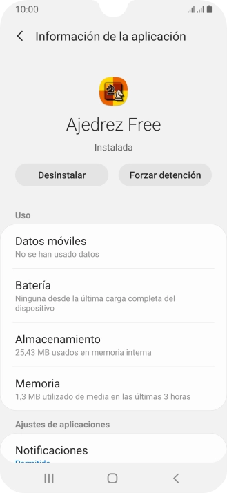 Pulsa Almacenamiento.