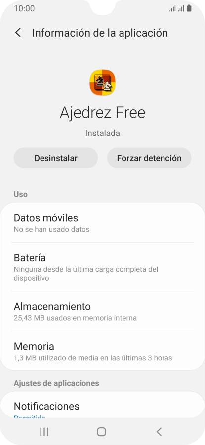 Pulsa Almacenamiento.